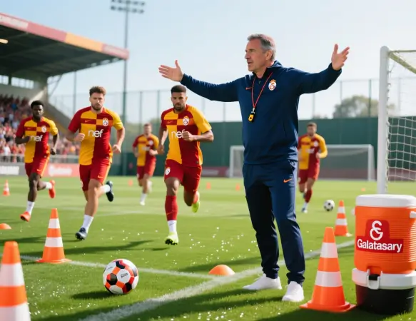 Galatasaray takımı Şampiyonlar Ligi antrenmanında çalışıyor